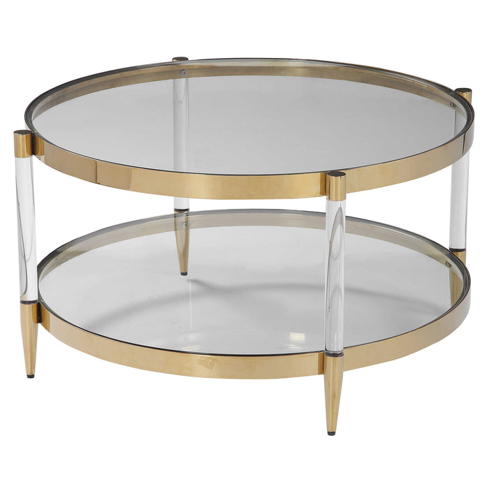 Kellen Coffee Table Stainless Steel-Furniture-Uttermost-Lighting Design Store