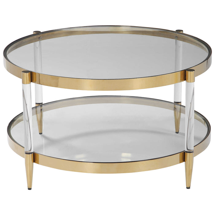 Kellen Coffee Table Stainless Steel-Furniture-Uttermost-Lighting Design Store