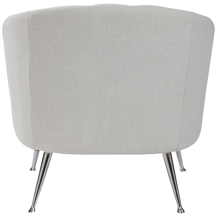 Janie Accent Chair Polished Nickel-Furniture-Uttermost-Lighting Design Store