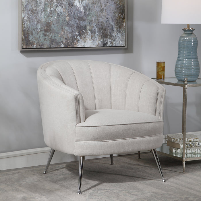 Janie Accent Chair Polished Nickel-Furniture-Uttermost-Lighting Design Store