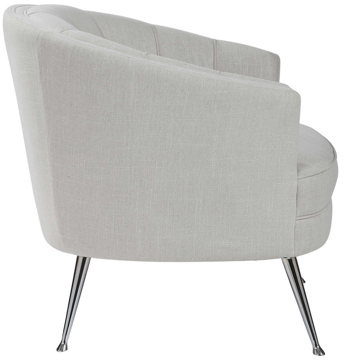 Janie Accent Chair Polished Nickel-Furniture-Uttermost-Lighting Design Store