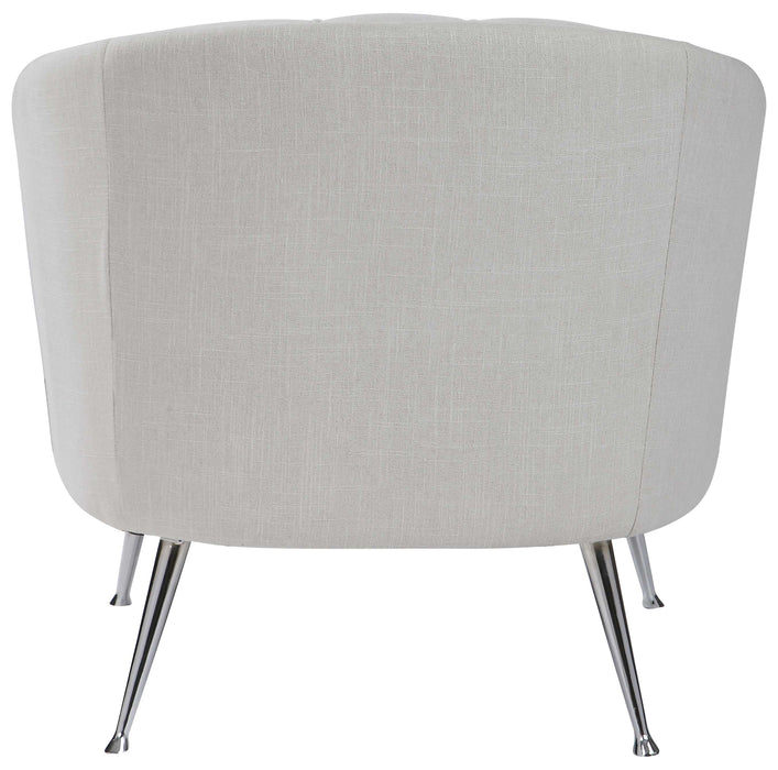 Janie Accent Chair Polished Nickel-Furniture-Uttermost-Lighting Design Store