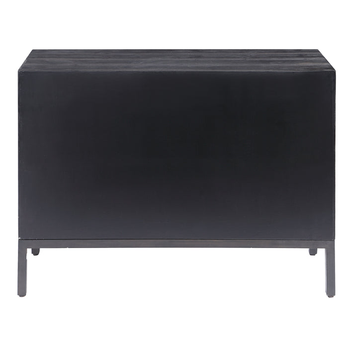 Aiken Cabinet Brushed Brass-Furniture-Uttermost-Lighting Design Store