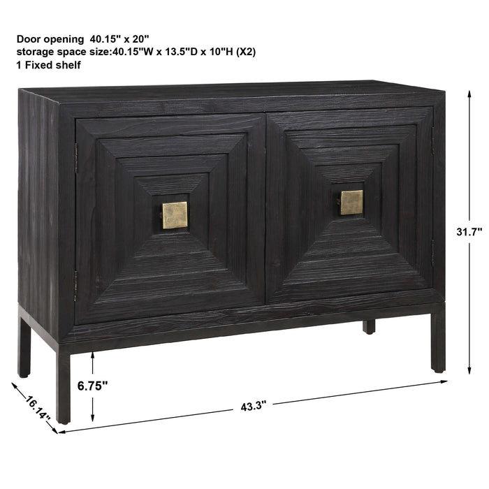 Aiken Cabinet Brushed Brass-Furniture-Uttermost-Lighting Design Store