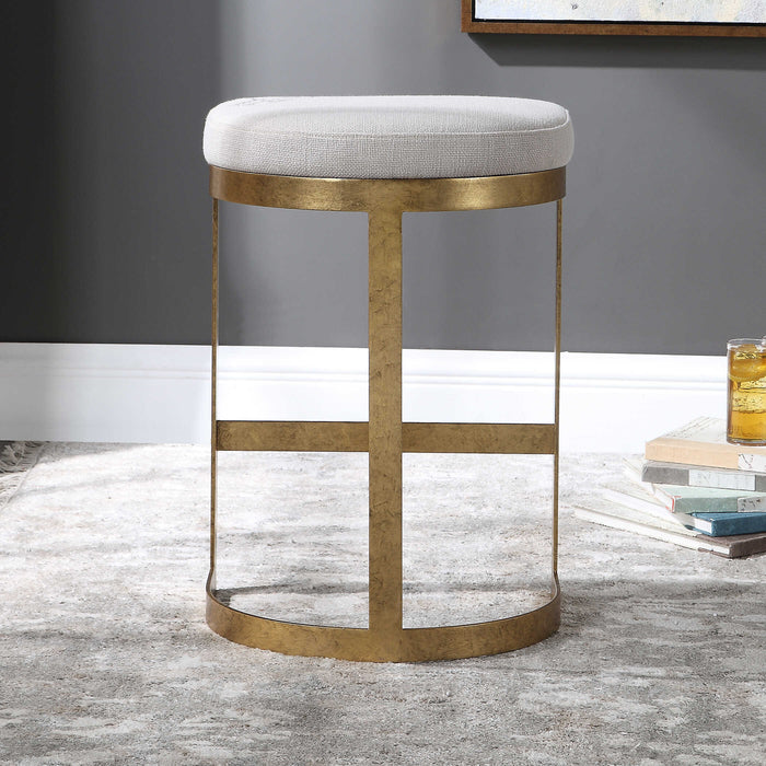 Ivanna Counter Stool Antique Gold Leaf-Furniture-Uttermost-Lighting Design Store
