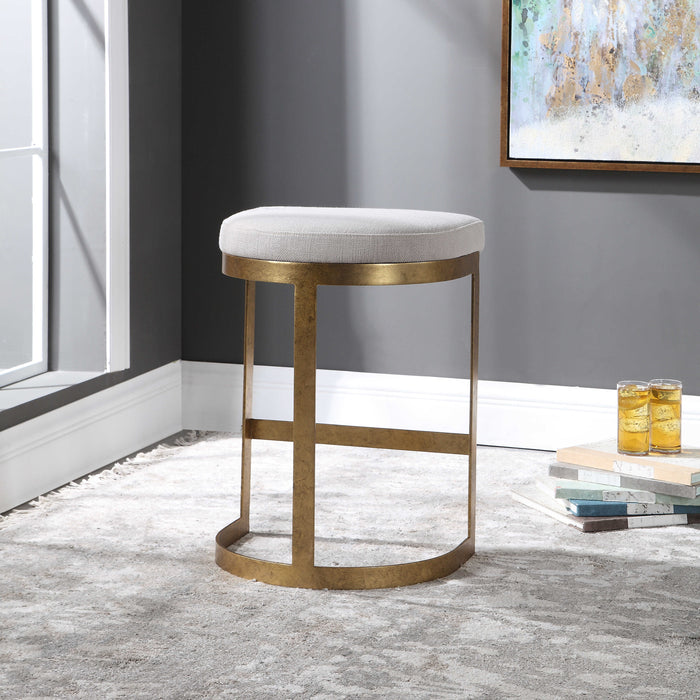 Ivanna Counter Stool Antique Gold Leaf-Furniture-Uttermost-Lighting Design Store