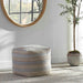 Mesick Pouf Light Gray, Cream, And Natural Tones-Furniture-Uttermost-Lighting Design Store