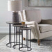 Erik Nesting Tables, Set/3 Antique Nickel-Furniture-Uttermost-Lighting Design Store