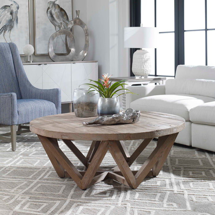 Kendry Coffee Table Natural Wood-Furniture-Uttermost-Lighting Design Store