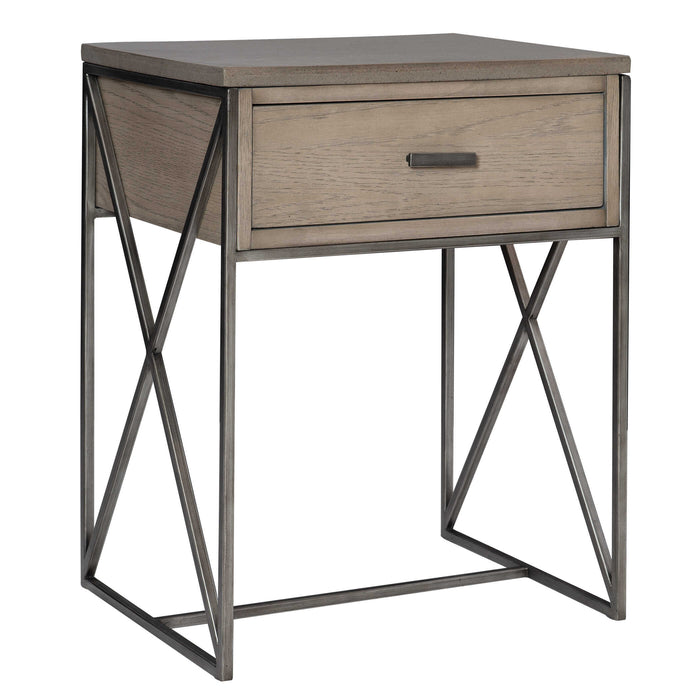 Cartwright Side Table Brushed Pewter-Furniture-Uttermost-Lighting Design Store