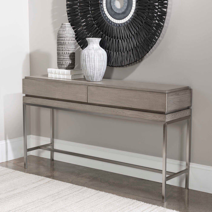 Kamala Console Table Stainless Steel-Furniture-Uttermost-Lighting Design Store