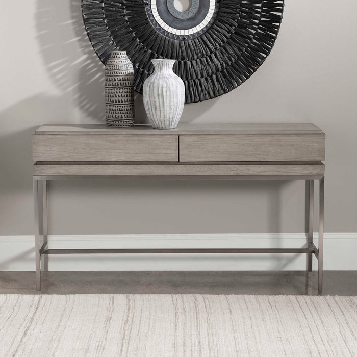 Kamala Console Table Stainless Steel-Furniture-Uttermost-Lighting Design Store