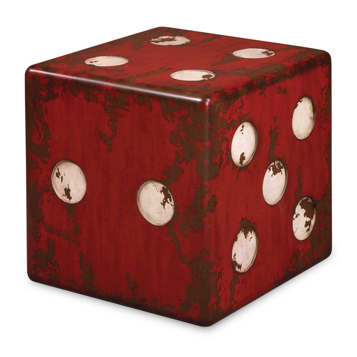Dice Accent Table Burnt Red-Furniture-Uttermost-Lighting Design Store