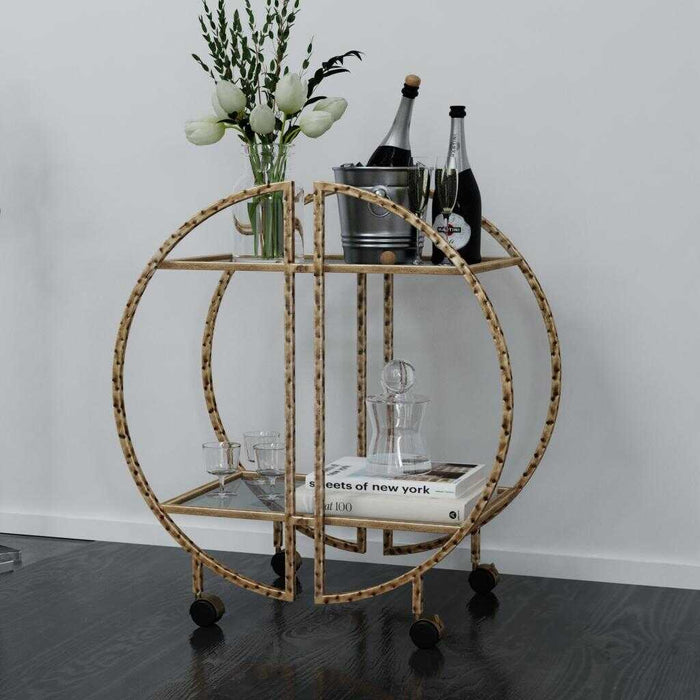 Zelina Bar Cart Antique Gold-Furniture-Uttermost-Lighting Design Store