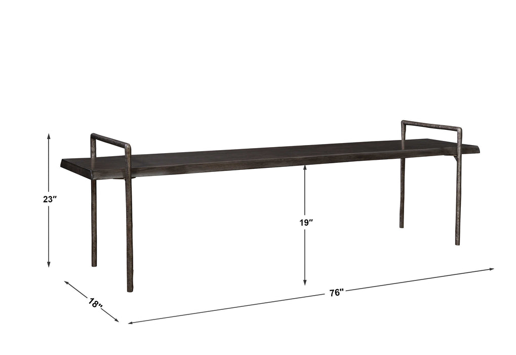 Chandos Bench Dark Gray-Furniture-Uttermost-Lighting Design Store