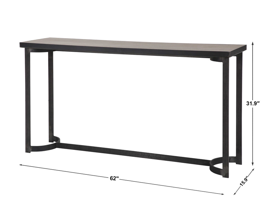 Basuto Console Table Aged Steel-Furniture-Uttermost-Lighting Design Store