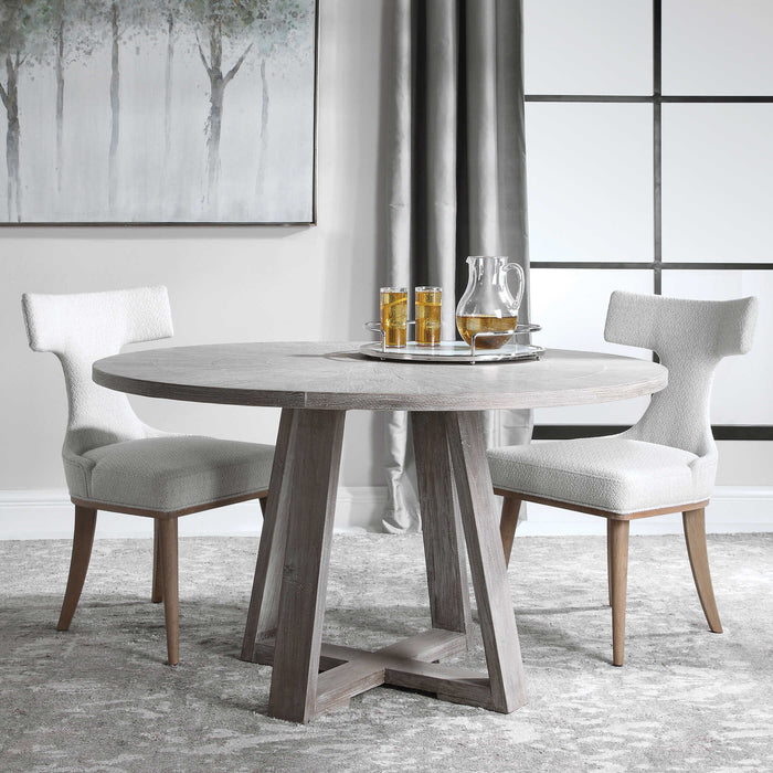 Gidran Dining Table Soft Gray-Furniture-Uttermost-Lighting Design Store