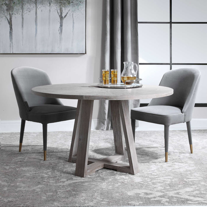 Gidran Dining Table Soft Gray-Furniture-Uttermost-Lighting Design Store