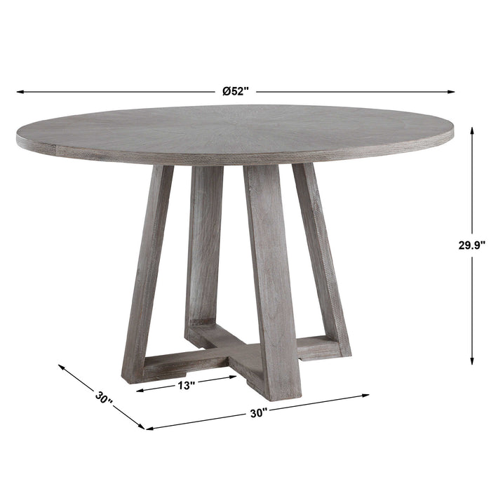 Gidran Dining Table Soft Gray-Furniture-Uttermost-Lighting Design Store