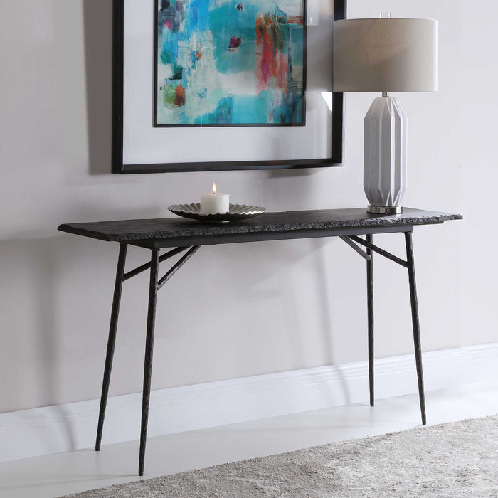 Kaduna Console Table Aged Black-Furniture-Uttermost-Lighting Design Store