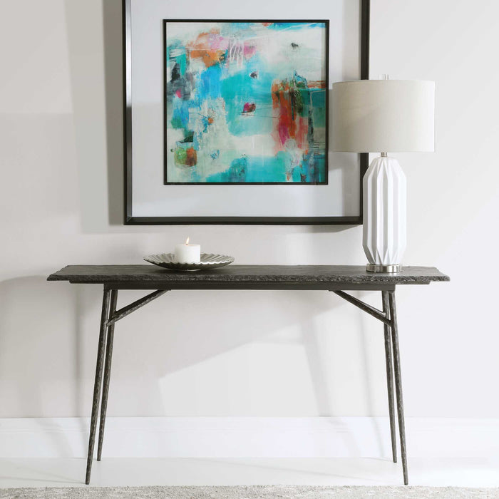 Kaduna Console Table Aged Black-Furniture-Uttermost-Lighting Design Store