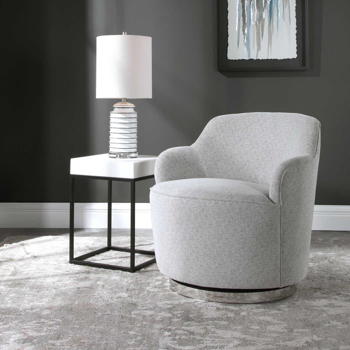 Hobart Swivel Chair Polished Nickel-Furniture-Uttermost-Lighting Design Store