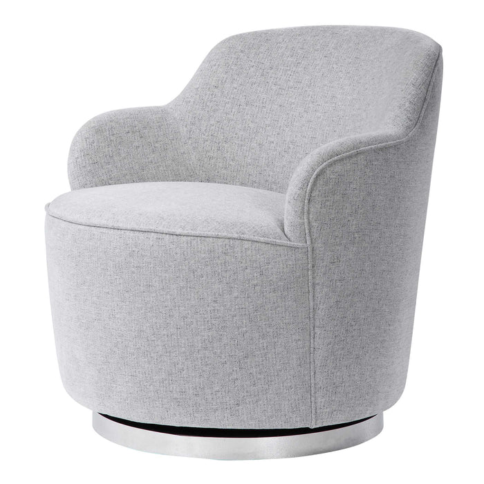 Hobart Swivel Chair Polished Nickel-Furniture-Uttermost-Lighting Design Store
