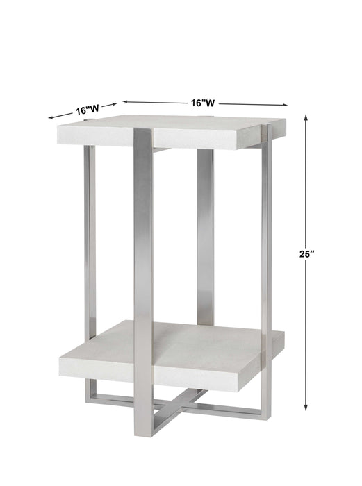 Arnaut Accent Table Brushed Silver-Furniture-Uttermost-Lighting Design Store