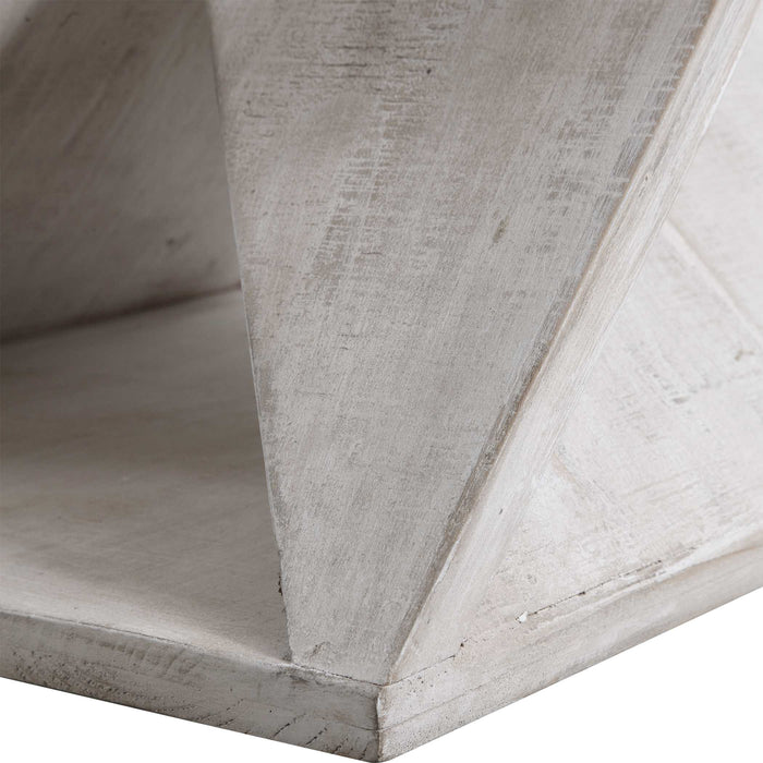 Benue Ottoman White Washed-Furniture-Uttermost-Lighting Design Store