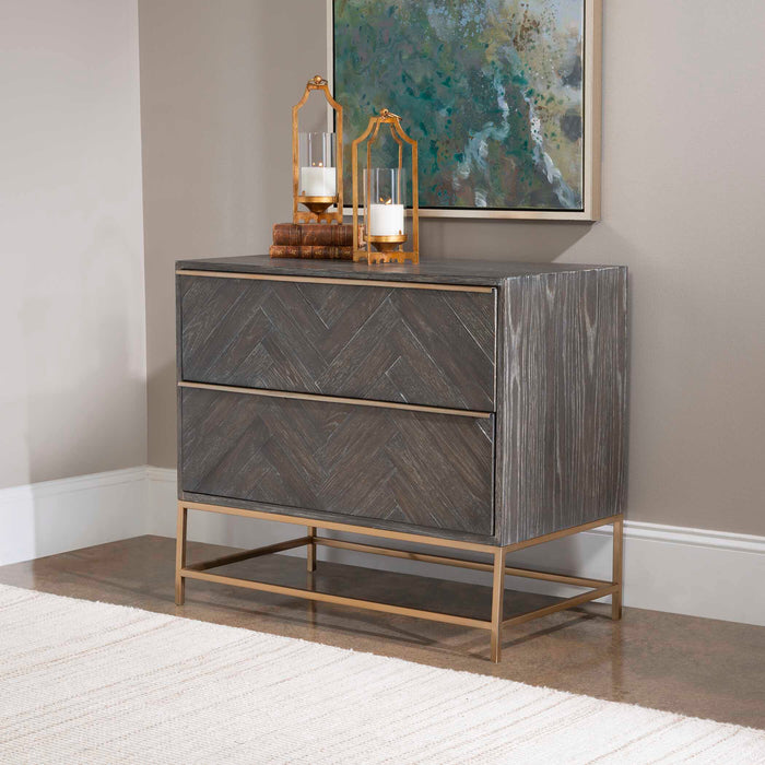Armistead Drawer Chest Brushed Brass-Furniture-Uttermost-Lighting Design Store