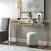 Cardew Console Table Brushed Brass-Furniture-Uttermost-Lighting Design Store