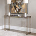 Cardew Console Table Brushed Brass-Furniture-Uttermost-Lighting Design Store