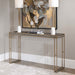 Cardew Console Table Brushed Brass-Furniture-Uttermost-Lighting Design Store