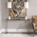 Cardew Console Table Brushed Brass-Furniture-Uttermost-Lighting Design Store
