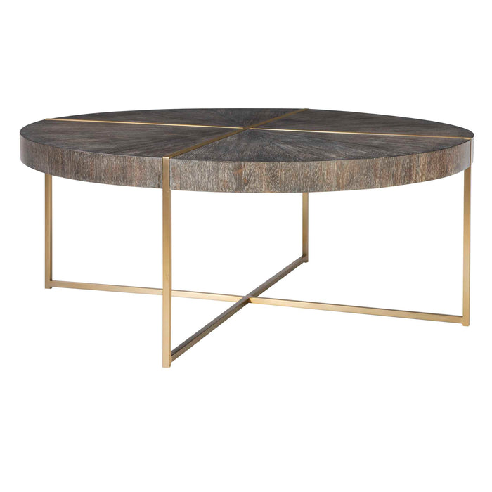 Taja Coffee Table Brushed Brass-Furniture-Uttermost-Lighting Design Store
