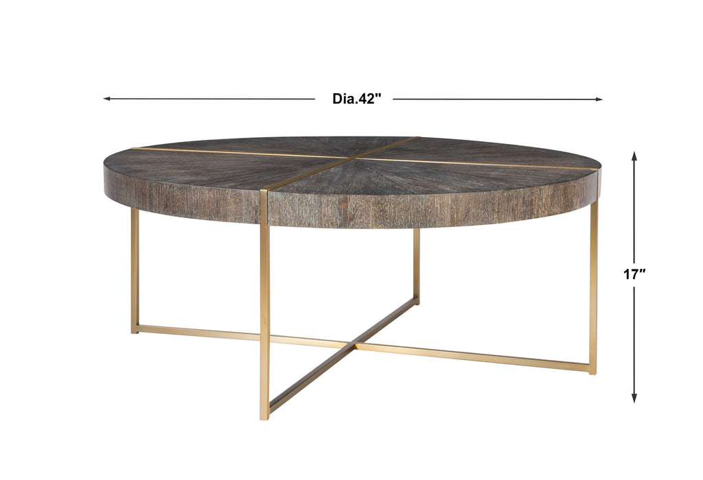 Taja Coffee Table Brushed Brass-Furniture-Uttermost-Lighting Design Store
