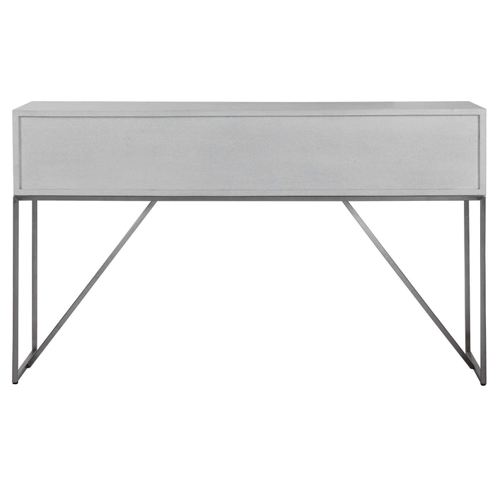 Abaya Console Table Soft White With Light Gray-Furniture-Uttermost-Lighting Design Store