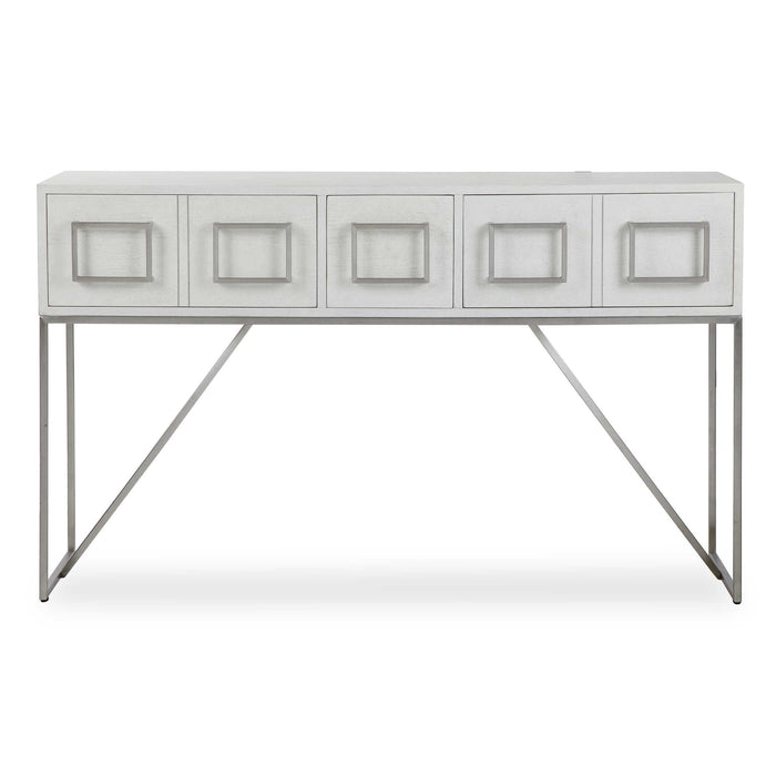 Abaya Console Table Soft White With Light Gray-Furniture-Uttermost-Lighting Design Store