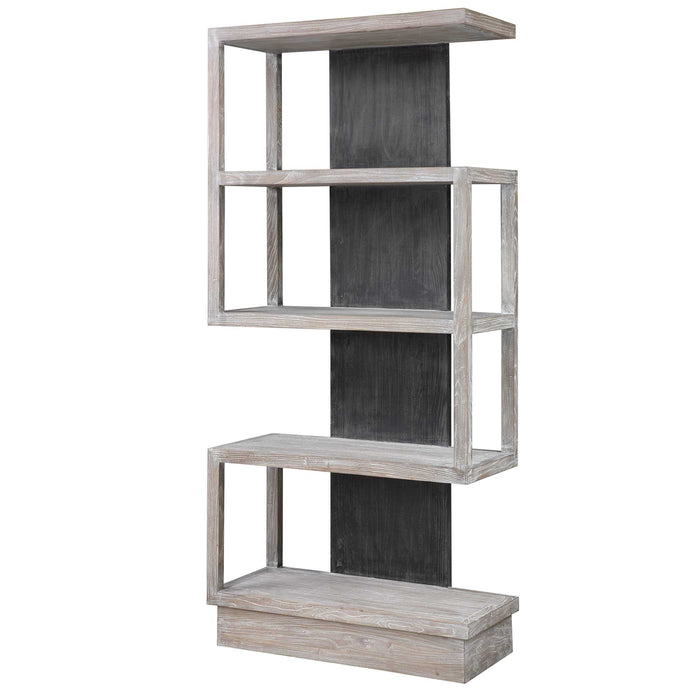 Nicasia Etagere Light Gray-Furniture-Uttermost-Lighting Design Store