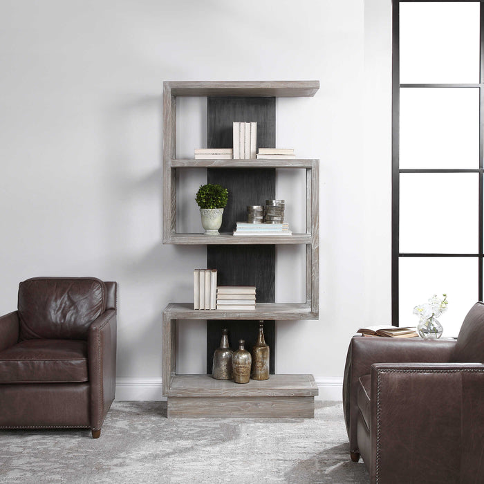Nicasia Etagere Light Gray-Furniture-Uttermost-Lighting Design Store
