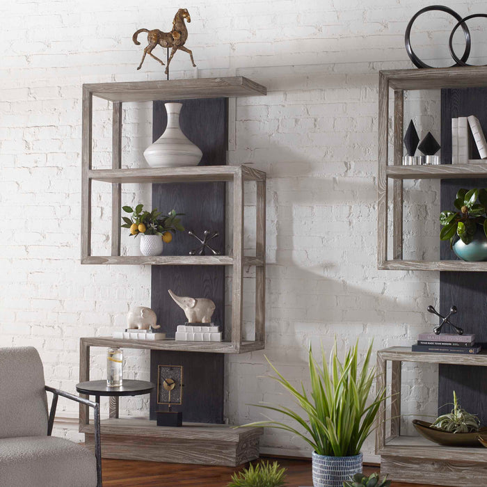 Nicasia Etagere Light Gray-Furniture-Uttermost-Lighting Design Store