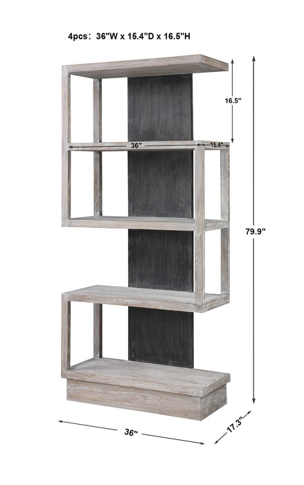 Nicasia Etagere Light Gray-Furniture-Uttermost-Lighting Design Store