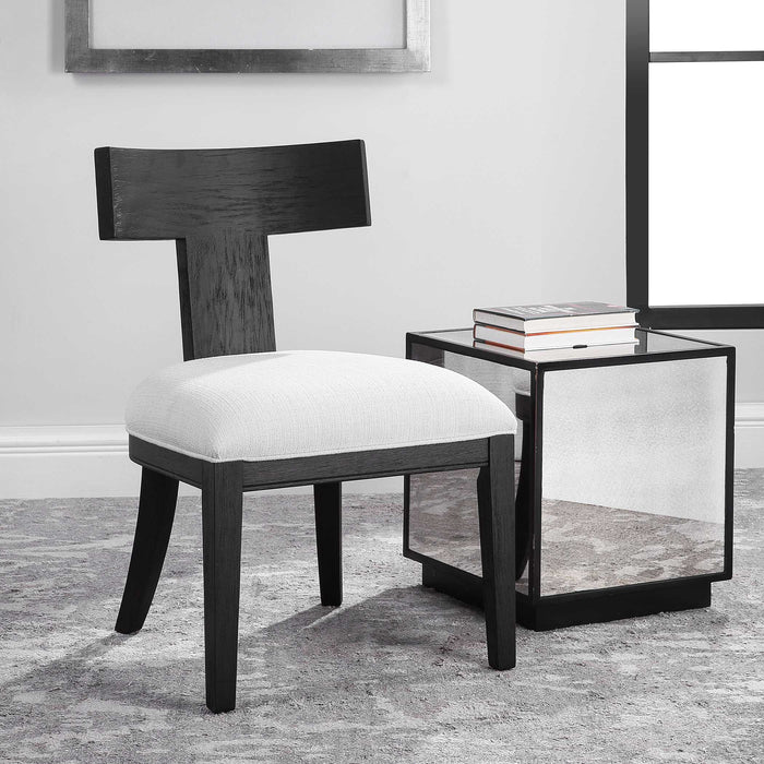Idris Chair Brushed And Rubbed In A Charcoal Black Stain-Furniture-Uttermost-Lighting Design Store