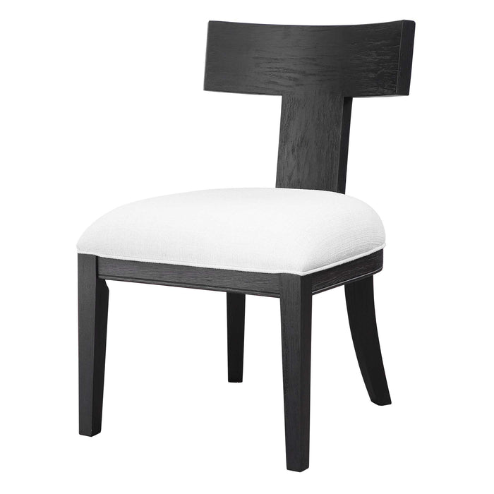 Idris Chair Brushed And Rubbed In A Charcoal Black Stain-Furniture-Uttermost-Lighting Design Store