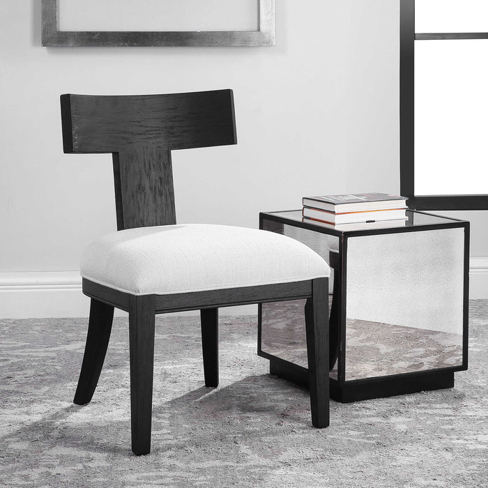 Idris Chair Brushed And Rubbed In A Charcoal Black Stain-Furniture-Uttermost-Lighting Design Store