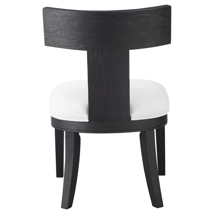 Idris Chair Brushed And Rubbed In A Charcoal Black Stain-Furniture-Uttermost-Lighting Design Store
