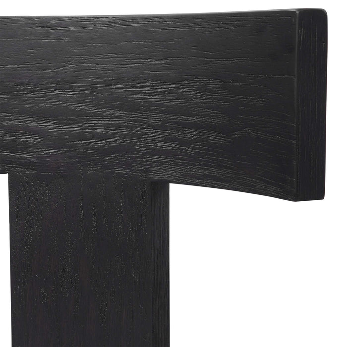 Idris Chair Brushed And Rubbed In A Charcoal Black Stain-Furniture-Uttermost-Lighting Design Store