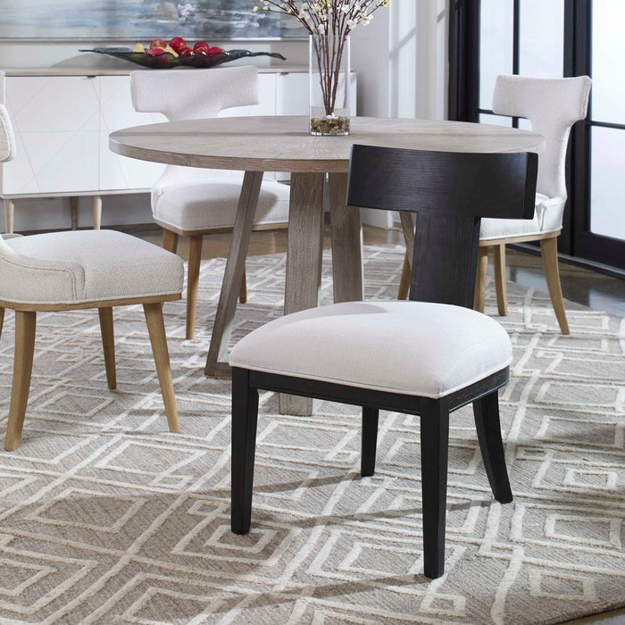 Idris Chair Brushed And Rubbed In A Charcoal Black Stain-Furniture-Uttermost-Lighting Design Store