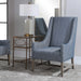 Galiot Accent Chair Blue And White-Furniture-Uttermost-Lighting Design Store