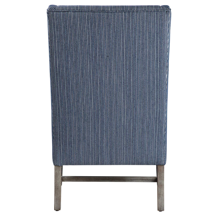 Galiot Accent Chair Blue And White-Furniture-Uttermost-Lighting Design Store